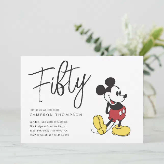 Mickey Mouse 50th Birthday Invitation | Zazzle