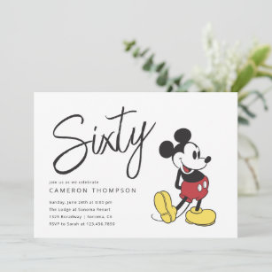 Mickey Mouse 60th Birthday  Invitation