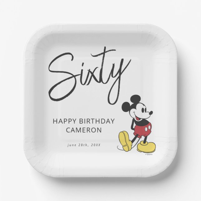 Mickey Mouse 60th Birthday Paper Plates (Front)
