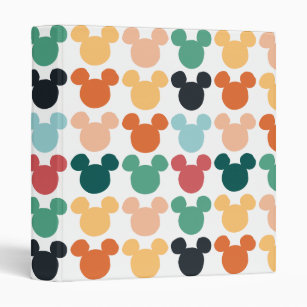 Mickey Mouse   A Colorful Repeating Logo 3 Ring Binder