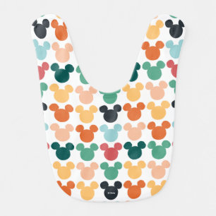 Mickey Mouse A Colorful Repeating Logo Baby Bib
