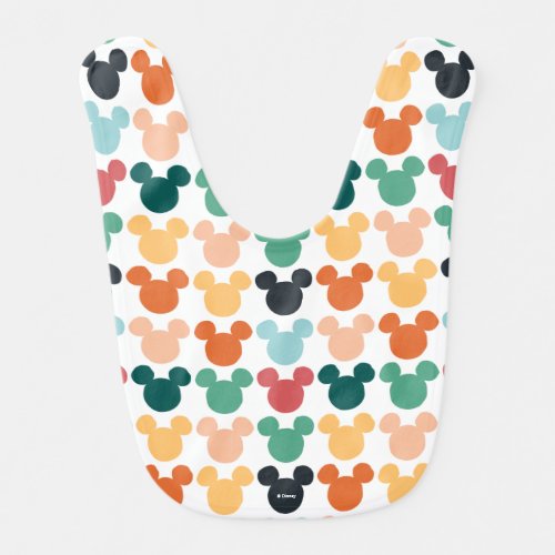 Mickey Mouse  A Colorful Repeating Logo Baby Bib