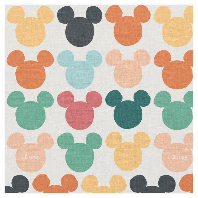 Mickey Mouse | A Colorful Repeating Logo Fabric (Close Up)