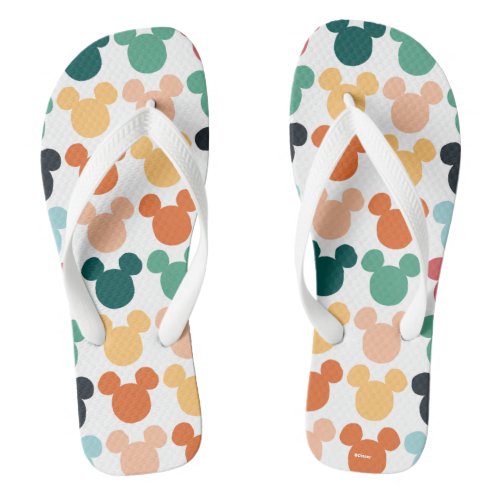 Mickey Mouse  A Colorful Repeating Logo Flip Flops