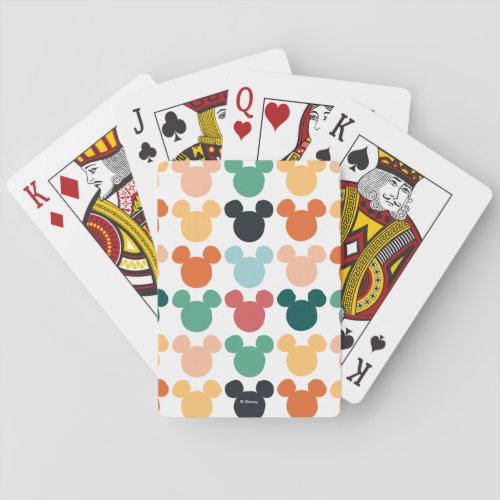 Mickey Mouse  A Colorful Repeating Logo Playing Cards