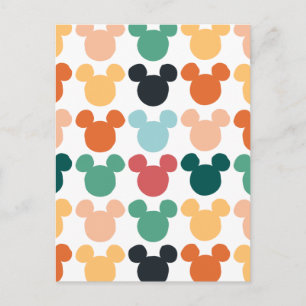 Mickey Mouse   A Colorful Repeating Logo Postcard