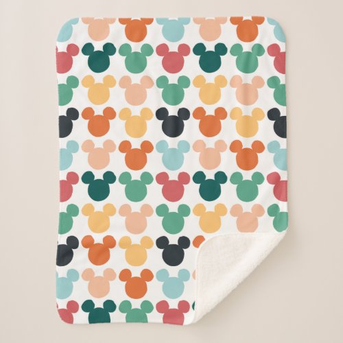 Mickey Mouse  A Colorful Repeating Logo Sherpa Blanket