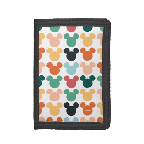 Mickey Mouse  A Colorful Repeating Logo Trifold Wallet