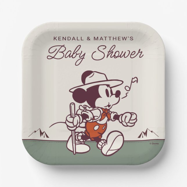 Mickey Mouse Adventure Awaits Baby Shower Paper Plates (Front)