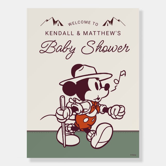 Mickey Mouse Adventure Awaits Baby Shower Welcome Foam Board (Front)
