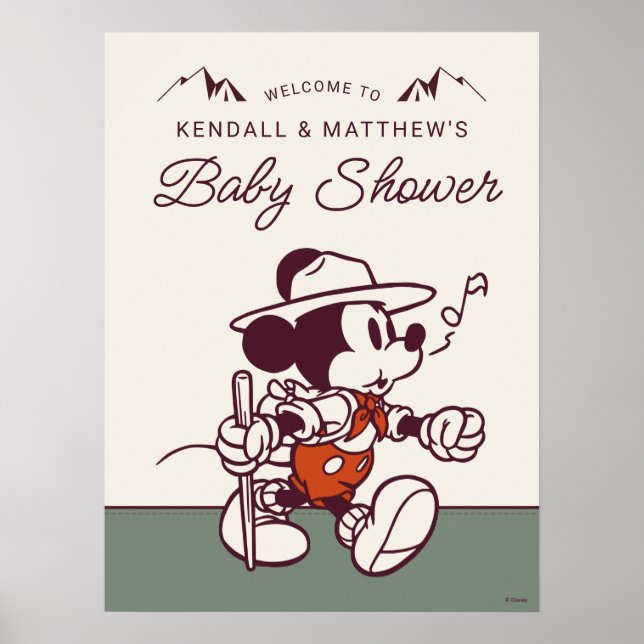 Mickey Mouse Adventure Awaits Baby Shower Welcome Poster (Front)