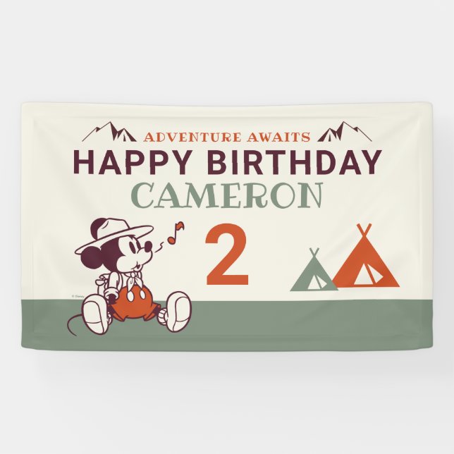 Mickey Mouse | Adventure Awaits Camp Birthday Banner (Horizontal)