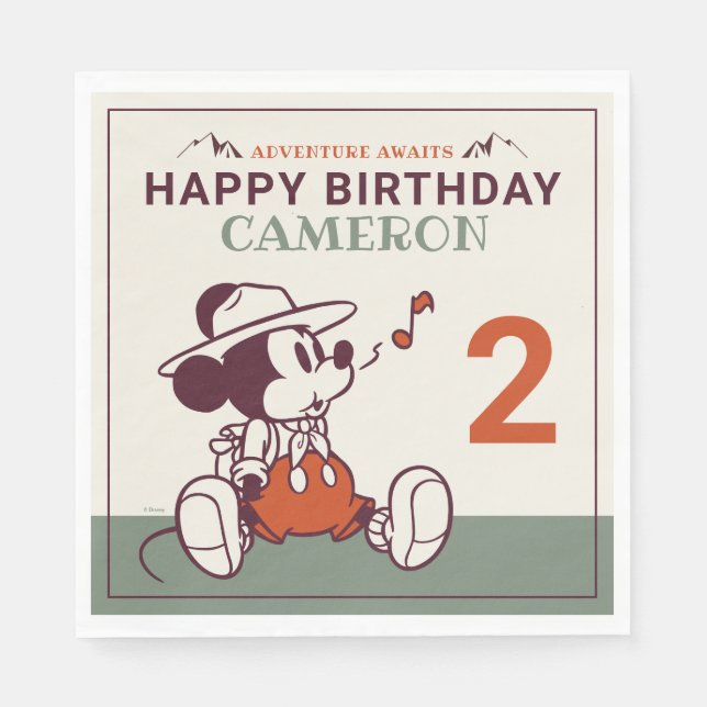 Mickey Mouse | Adventure Awaits Camp Birthday Napkins (Front)
