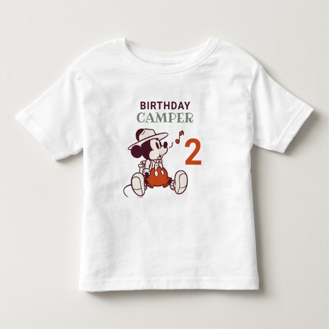 Mickey Mouse | Adventure Awaits Camp Birthday Toddler T-shirt (Front)