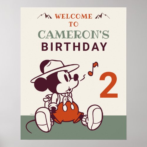 Mickey Mouse Adventure Birthday Welcome Sign