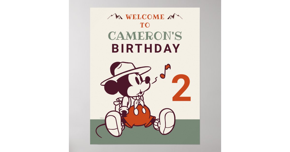 Mickey Themed 1st Birthday Party Supplies - Mickey and Minnie Party  Decorations Welcome Sign Door Hanger Black Red Yellow for First Birthday 