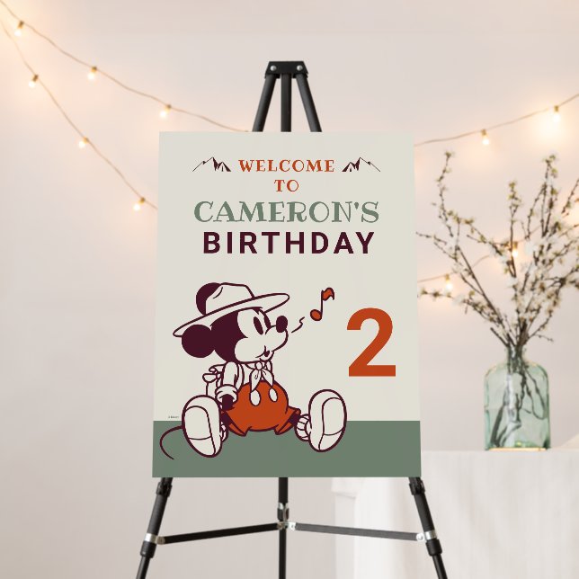 Mickey Mouse Adventure Birthday Welcome Sign (In Situ (Stand))