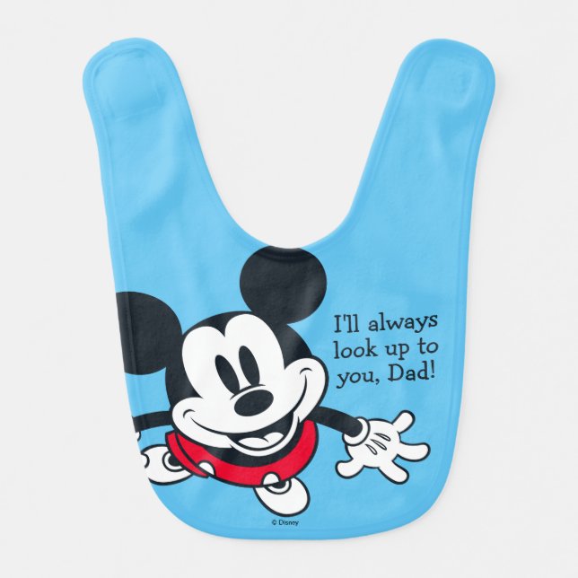 Mickey Mouse | Always Look Up To You Baby Bib (Front)