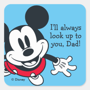 Mickey Mouse Always Look Up To You Square Sticker