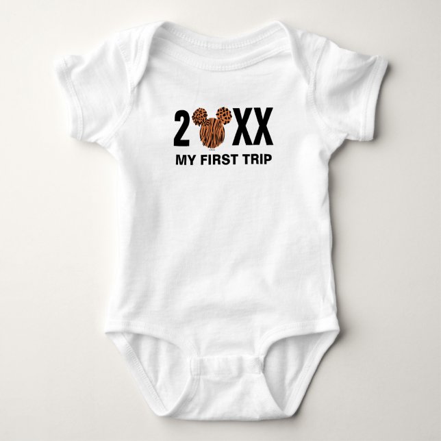 Mickey Mouse Animal Print | My First Trip T-Shirt Baby Bodysuit (Front)
