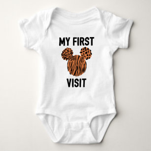 Mickey Mouse Animal Print My First Visit T-Shirt Baby Bodysuit