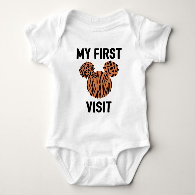 Mickey Mouse Animal Print | My First Visit T-Shirt Baby Bodysuit (Front)