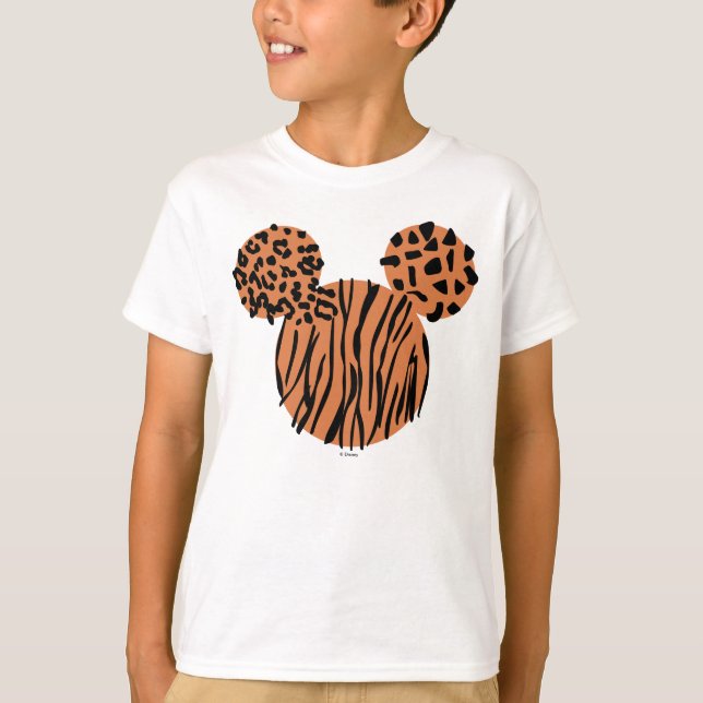 Mickey Mouse Animal Print  T-Shirt (Front)