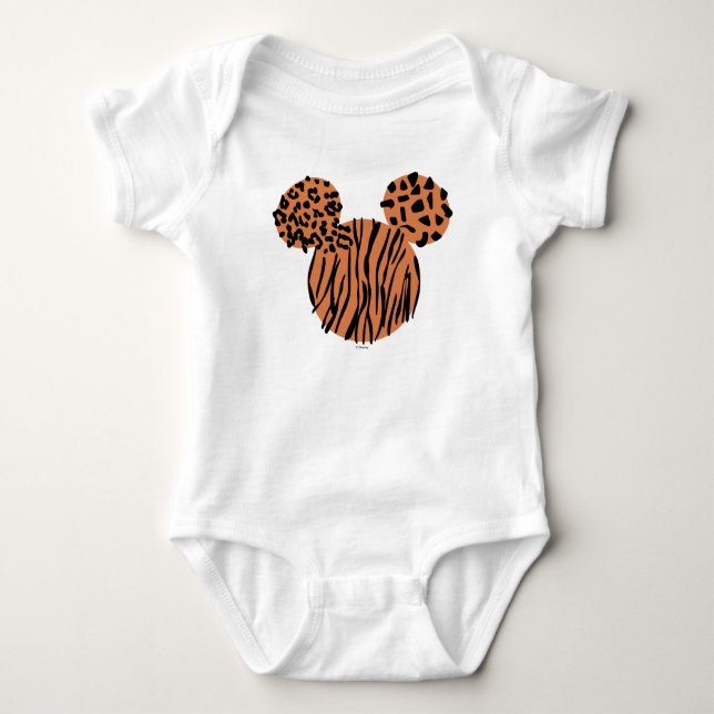 Mickey Mouse Animal Print  T-Shirt Baby Bodysuit (Front)