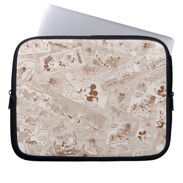 Mickey Mouse | Antique Mickey Comic Pattern Laptop Sleeve (Front)