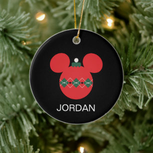 Mickey Mouse Argyle Christmas Ornament