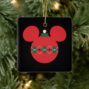 Mickey Mouse Argyle Christmas Ornament
