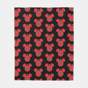 Mickey Mouse Argyle Christmas Ornament Fleece Blanket