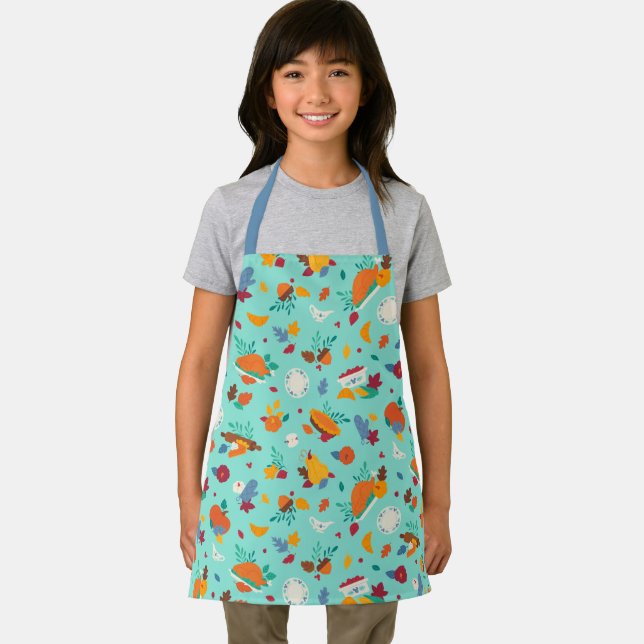 Mickey Mouse Autumn Feast Pattern Apron (Insitu)