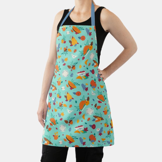 Mickey Mouse Autumn Feast Pattern Apron (Insitu)