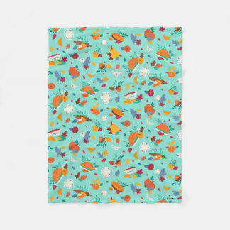 Mickey Mouse Autumn Feast Pattern Fleece Blanket