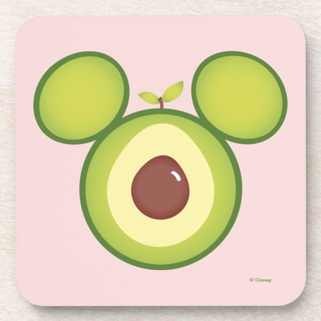 Mickey Mouse Avocado Icon Beverage Coaster (Front)