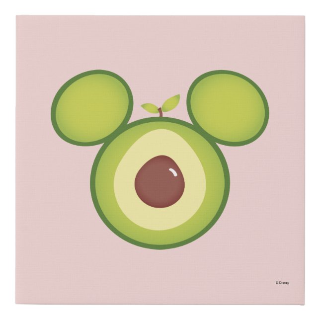 Mickey Mouse Avocado Icon Faux Canvas Print (Front)