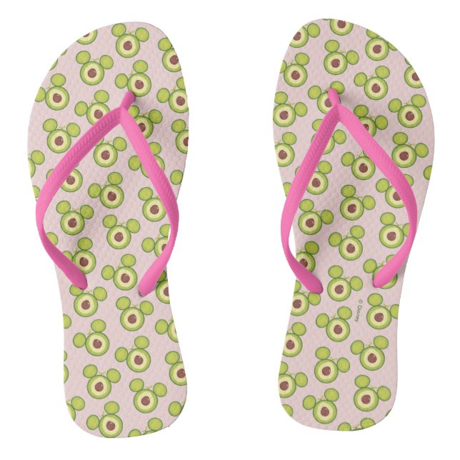 Mickey Mouse Avocado Icon Flip Flops (Footbed)