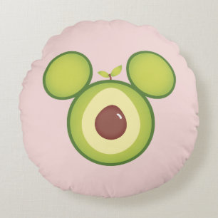 Mickey Mouse Avocado Icon Round Pillow