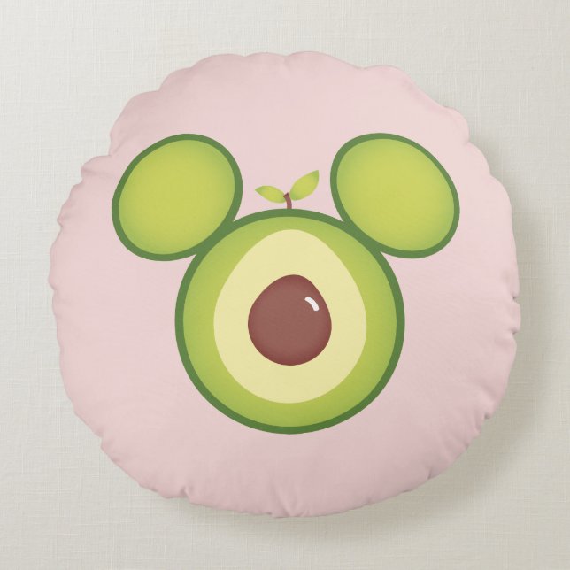 Mickey Mouse Avocado Icon Round Pillow (Front)