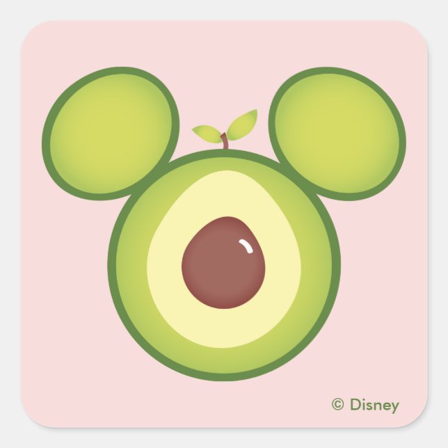 Mickey Mouse Avocado Icon Square Sticker (Front)
