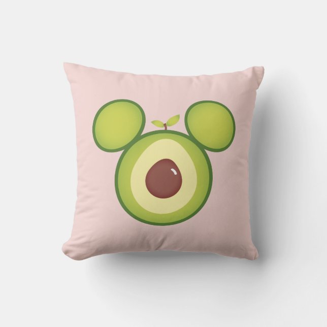 Mickey Mouse Avocado Icon Throw Pillow (Front)