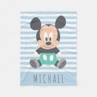 Mickey Mouse | Baby Mickey - Add Your Name Fleece Blanket