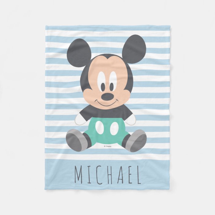 Mickey Mouse Baby Mickey Add Your Name Fleece Blanket Zazzle Com