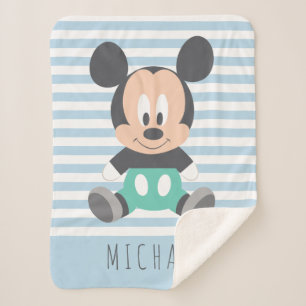 Mickey Mouse   Baby Mickey - Add Your Name Sherpa Blanket