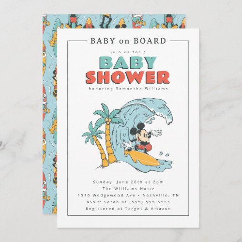 Mickey Mouse Baby on Board  Boy Baby Shower Invitation