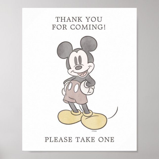 Mickey Mouse Baby Shower Favor Table Sign (Front)