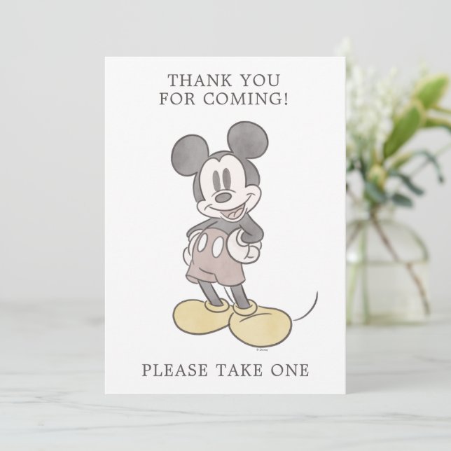 Mickey Mouse Baby Shower Favor Table Sign Invitation (Standing Front)