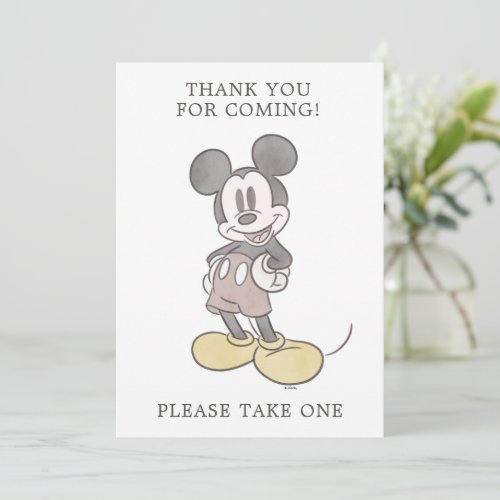 Mickey Mouse Baby Shower Favor Table Sign Invitation