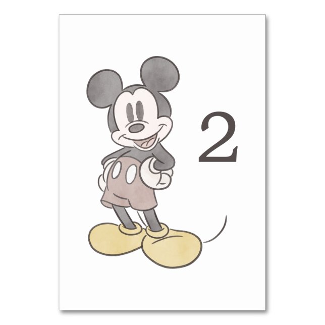 Mickey Mouse Baby Shower Table Number (Front)